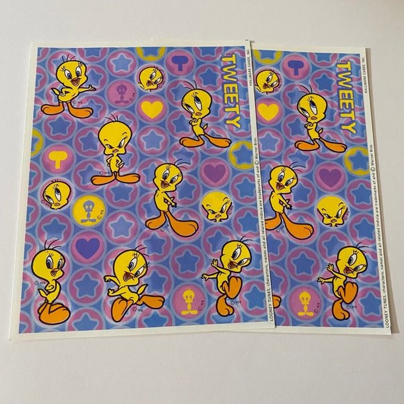 Vintage Hallmark + Looney Tunes Tweety Bird Stickers - 3 Sheets - Picture 2 of 5